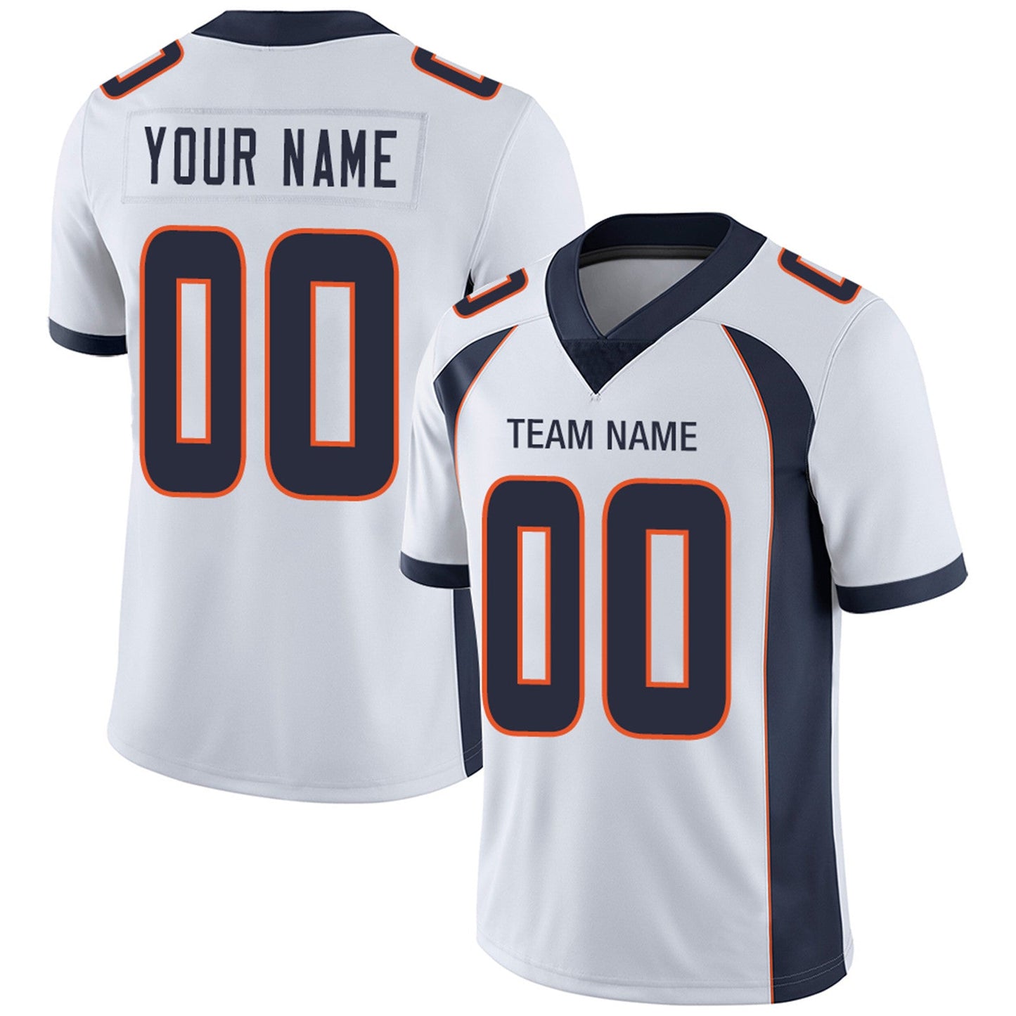 Custom D.Broncos Football Jerseys Team Player or Personalized Design Your Own Name for Men's Women's Youth Jerseys Orange