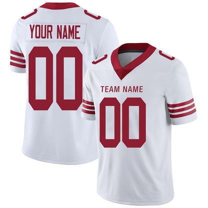 Custom SF.49ers Football Jerseys Team Player or Personalized Design Your Own Name for Men's Women's Youth Jerseys Red