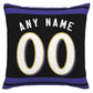 Custom B.Ravens Pillow Purple Football Team Decorative Throw Pillow Case Print Personalized Football Style Fans Letters & Number Birthday Gift Football Pillows