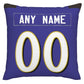 Custom B.Ravens Pillow Purple Football Team Decorative Throw Pillow Case Print Personalized Football Style Fans Letters & Number Birthday Gift Football Pillows