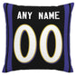 Custom B.Ravens Pillow Purple Football Team Decorative Throw Pillow Case Print Personalized Football Style Fans Letters & Number Birthday Gift Football Pillows