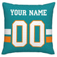 Custom M.Dolphins Pillow Decorative Throw Pillow Case - Print Personalized Football Team Fans Name & Number Birthday Gift Football Pillows