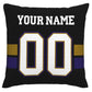 Custom B.Ravens Pillow Purple Football Team Decorative Throw Pillow Case Print Personalized Football Style Fans Letters & Number Birthday Gift Football Pillows