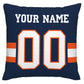 Custom D.Broncos Pillow Decorative Throw Pillow Case - Print Personalized Football Team Fans Name & Number Birthday Gift Football Pillows