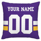 Custom MN.Vikings Pillow Decorative Throw Pillow Case - Print Personalized Football Team Fans Name & Number Birthday Gift Football Pillows