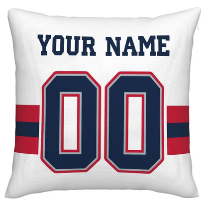 Custom NE.Patriots Pillow Decorative Throw Pillow Case - Print Personalized Football Team Fans Name & Number Birthday Gift Football Pillows