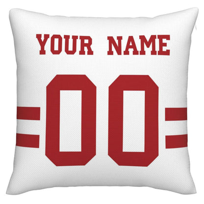 Custom SF.49ers Pillow Decorative Throw Pillow Case - Print Personalized Football Team Fans Name & Number Birthday Gift Football Pillows