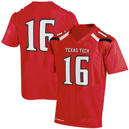 #16 T.Tech Red Raiders Under Armour Replica Jersey Red Stitched American College Jerseys