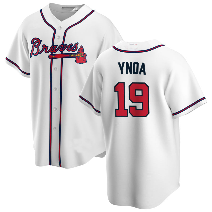 Atlanta Braves #19 Huascar Ynoa White Alternate Authentic Player Jersey Stitches Baseball Jerseys