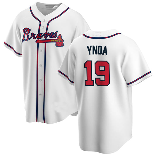 Atlanta Braves #19 Huascar Ynoa White Alternate Authentic Player Jersey Stitches Baseball Jerseys