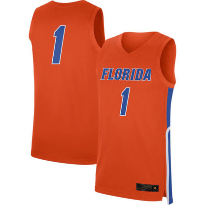 #1 F.Gators Jordan Brand Replica Basketball Jersey Orange Stitched American College Jerseys