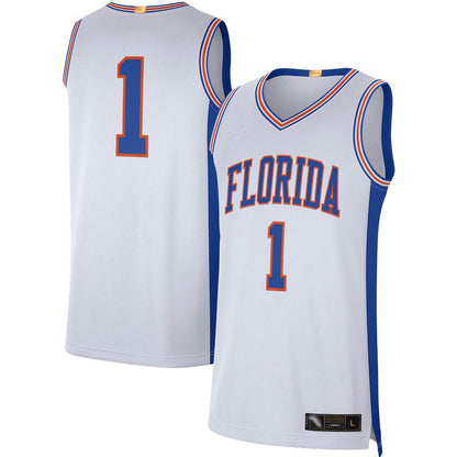 #1 F.Gators Jordan Brand Retro Limited Jersey White Stitched American College Jerseys
