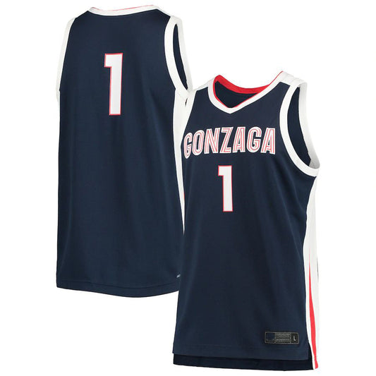 #1 Gonzaga Bulldogs Replica Basketball Jersey Navy Stitched American College Jerseys