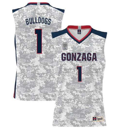 #1 Gonzaga Bulldogs ProSphere 2022 Carrier Classic Jersey White Stitched American College Jerseys