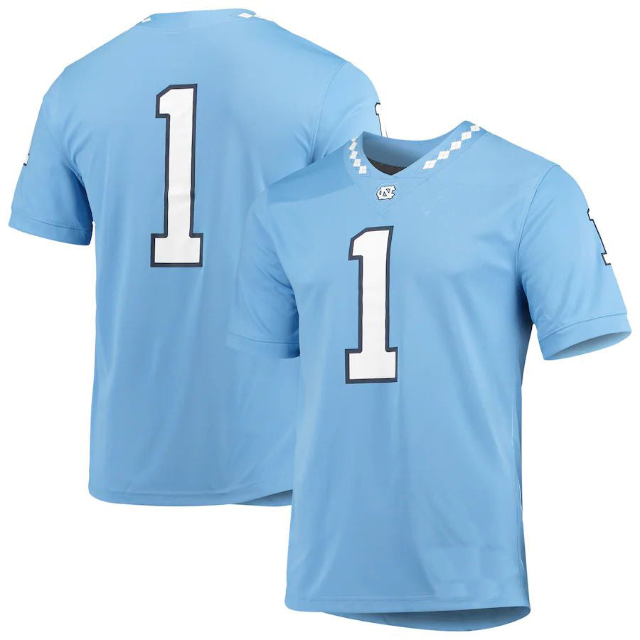 #1 N.Carolina Tar Heels Jordan Brand Game Jersey Carolina Blue Stitched American College Jerseys