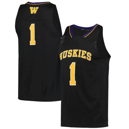 #1 W.Huskies Reverse Retro Jersey Black Stitched American College Jerseys