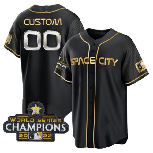 Custom Astros Active Player Custom Black Gold 2022 World Series Stitched Baseball Jersey Stitched Baseball Jerseys