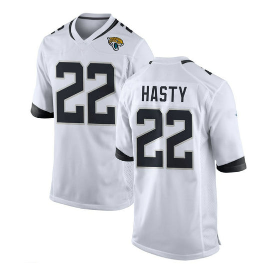 J.Jaguars #22 JaMycal Hasty Game Player Jersey White Stitched American Football Jerseys