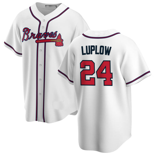 Atlanta Braves #24 Jordan Luplow White Alternate Authentic Player Jersey Stitches Baseball Jerseys
