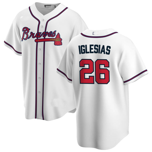Atlanta Braves #26 Raisel Iglesias White Alternate Authentic Player Jersey Stitches Baseball Jerseys