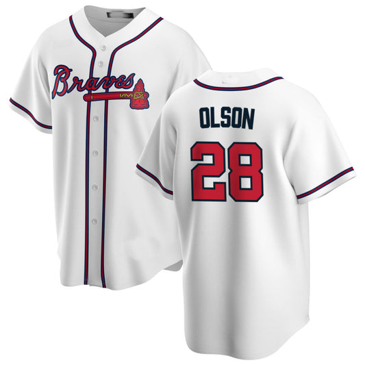 Atlanta Braves #28 Matt Olson White Alternate Authentic Player Jersey Stitches Baseball Jerseys