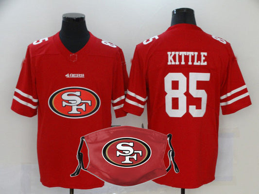 Stitched American SF.49ers #85 George Kittle Jerseys Personalize Design Face Mask