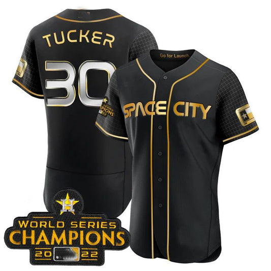 #30 Kyle Tucker Houston Astros Black 2023 SPACE CITY CHAMPIONS FLEX JERSEY – ALL STITCHED Baseball Jerseys