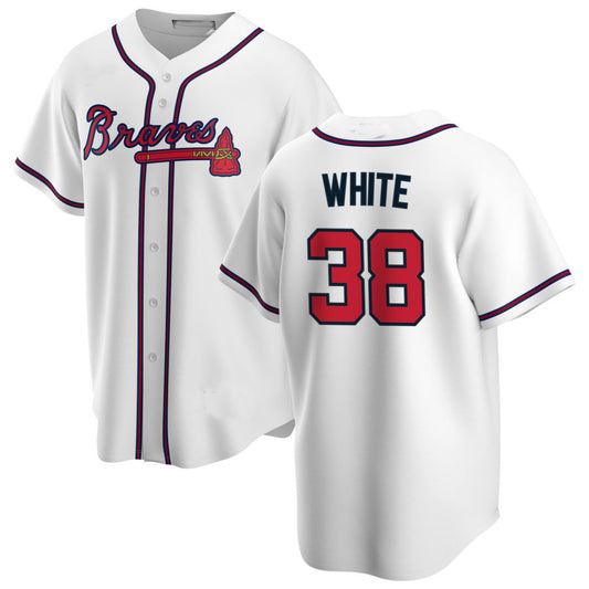 Atlanta Braves #38 Eli White White Alternate Authentic Player Jersey Stitches Baseball Jerseys