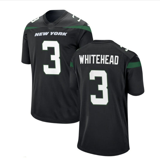 NY.Jets #3 Jordan Whitehead Black Game Jersey Stitched American Football Jerseys