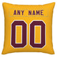 Custom W.Football Team Pillow Decorative Throw Pillow Case - Print Personalized Football Team Fans Name & Number Birthday Gift Football Pillows