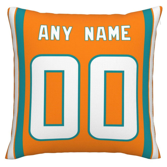 Custom M.Dolphins Pillow Decorative Throw Pillow Case - Print Personalized Football Team Fans Name & Number Birthday Gift Football Pillows