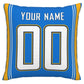 Custom LA.Chargers Pillow Decorative Throw Pillow Case - Print Personalized Football Team Fans Name & Number Birthday Gift Football Pillows