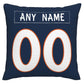 Custom D.Broncos Pillow Decorative Throw Pillow Case - Print Personalized Football Team Fans Name & Number Birthday Gift Football Pillows