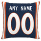 Custom D.Broncos Pillow Decorative Throw Pillow Case - Print Personalized Football Team Fans Name & Number Birthday Gift Football Pillows