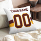 Custom W.Football Team White Decorative Throw Pillow Case - Print Personalized Football Team Fans Name & Number Birthday Gift