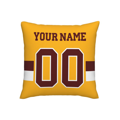 Custom Gold W.Commanders Decorative Throw Pillow Case - Print Personalized Football Team Fans Name & Number Birthday Gift