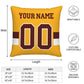 Custom Gold W.Commanders Decorative Throw Pillow Case - Print Personalized Football Team Fans Name & Number Birthday Gift