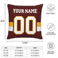 Custom Burgundy W.Commanders Decorative Throw Pillow Case - Print Personalized Football Team Fans Name & Number Birthday Gift