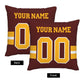 Custom Burgundy Gold W.Commanders Decorative Throw Pillow Case - Print Personalized Football Team Fans Name & Number Birthday Gift