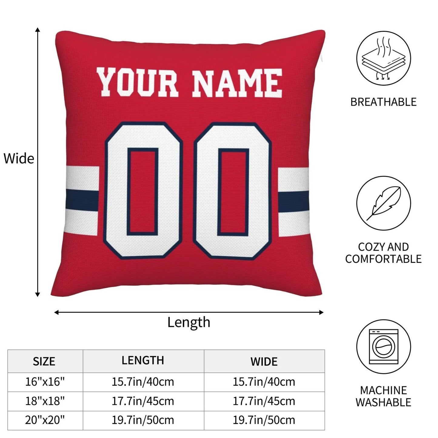 Custom NE.Patriots Pillow Decorative Throw Pillow Case - Print Personalized Football Team Fans Name & Number Birthday Gift Football Pillows