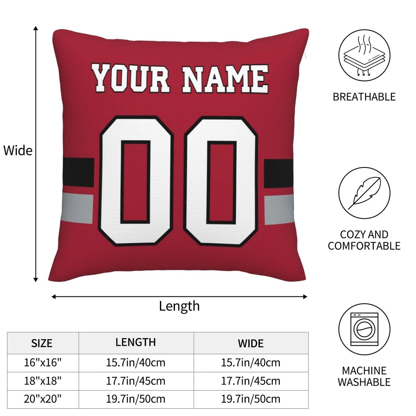 Custom A.Falcons Pillow Decorative Throw Pillow Case - Print Personalized Football Team Fans Name & Number Birthday Gift Football Pillows