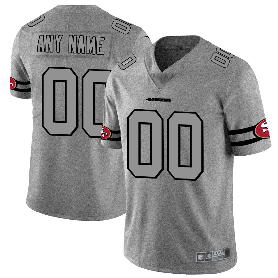 Custom SF.49ers 2019 Gray Gridiron Gray Vapor Untouchable Limited Jersey  Stitched American Football Jerseys