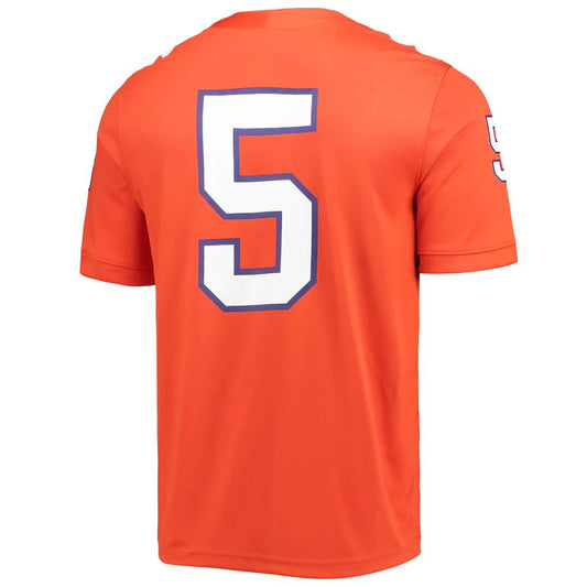 #5 C.Tigers Game Jersey  Orange Stitched American College Jerseys