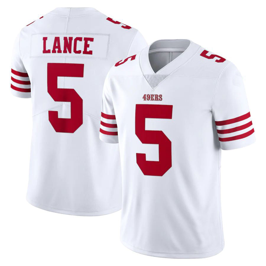 SF.49ers  5 Trey Lance New White Stitched American Football Jerseys 2022