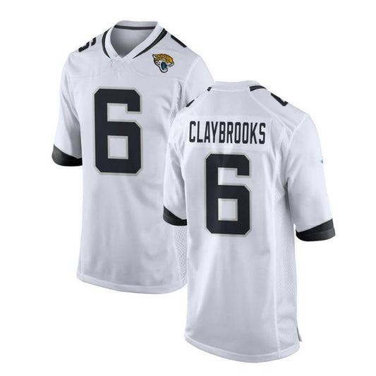 J.Jaguars #6 Chris Claybrooks Game Player Jersey White Stitched American Football Jerseys