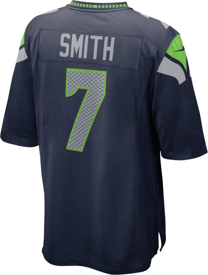 S.Seahawks #7 Geno Smith Navy Game Retired Player Jersey Stitched American Football Jerseys