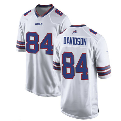 B.Bills #84 Zach Davidson WHITE Game Jersey American Stitched Football Jerseys
