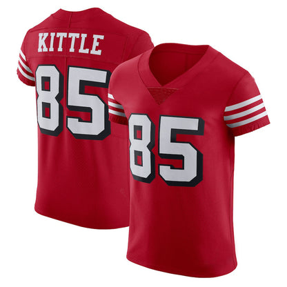 SF.49ers #85 George Kittle New Red Black Stitched American Football Jerseys 2022