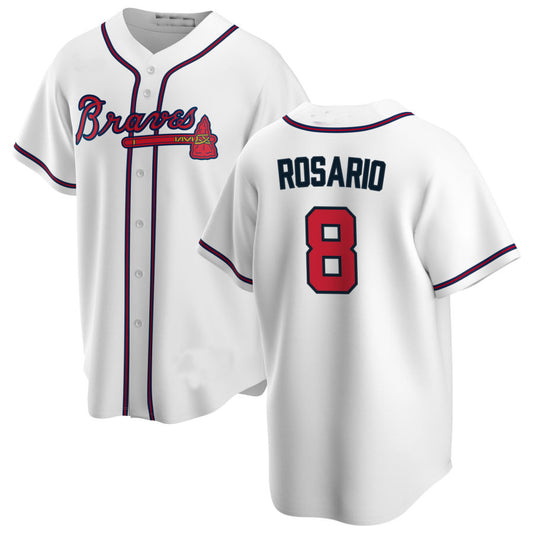 Atlanta Braves#8 Eddie Rosario White Alternate Authentic Player Jersey Stitches Baseball Jerseys