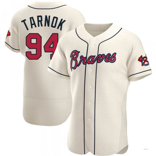 Atlanta Braves #94 Freddy Tarnok Cream Alternate Jersey Stitches Baseball Jerseys